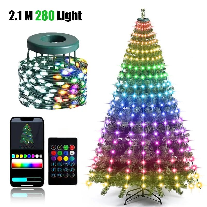 Smart Christmas Tree 2.1M – 400 LED RGB Fairy Lights with Remote & App Control - silverfoxgoods